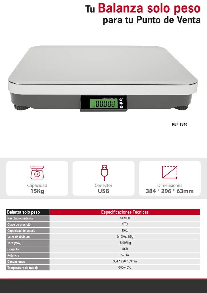 Balanza HIOPOS TS10 para alimentación